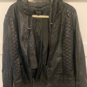 Pleather hoodie jacket